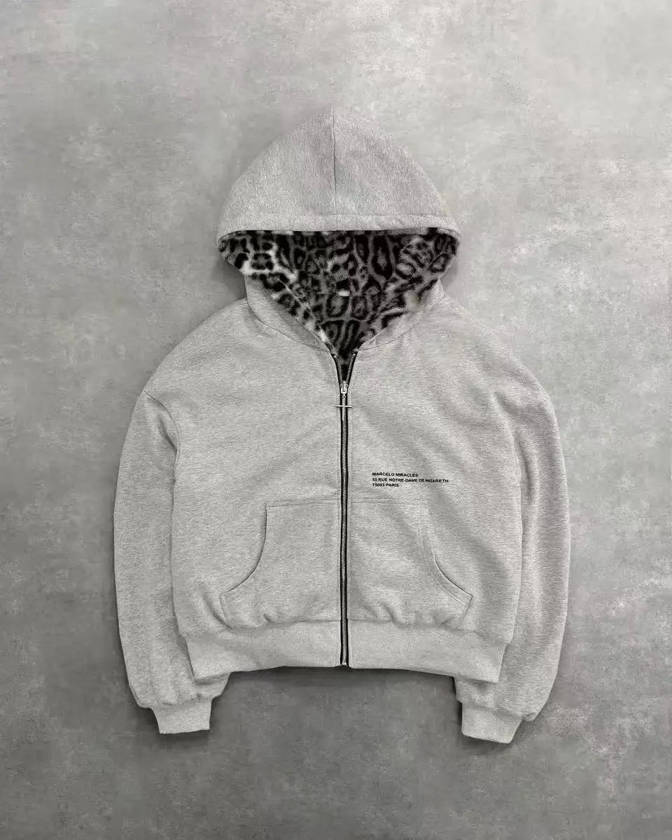 Mind of Life Leopard Reverse Hoodie